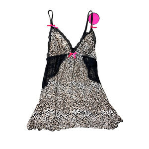 Women's Spree Intimates NEW WITH TAGS Size Medium Cheetah Print Top w/ Thong